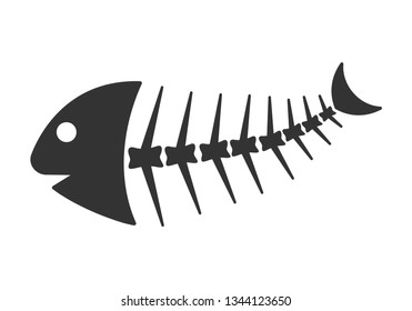 Fish bone icon. Fish bone cartoon icon isolated on white background. Vector illustration.