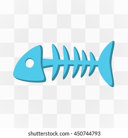 Fish bone icon cartoon. One icon of a large cat theme collection.