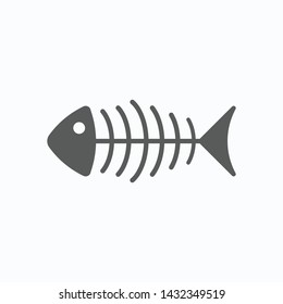 fish bone icon, fish dead vector
