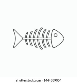 fish bone icon, fish dead vector