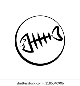 Fish Bone Icon Design Vector Art Illustration