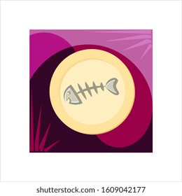 Fish Bone Icon Design Vector Art Illustration