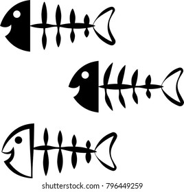 Fish Bone Icon Design Vector Art Illustration