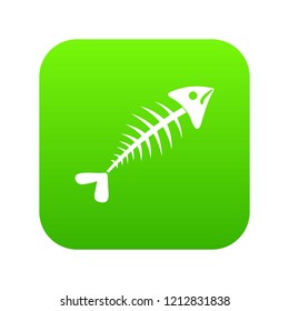 Fish bone icon digital green for any design isolated on white vector illustration