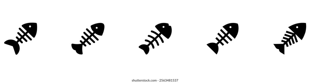 Fish bone icon. Fishbone skeleton icon. fish skeleton icon. Fish bone symbol. Vector Illustration. EPS 10