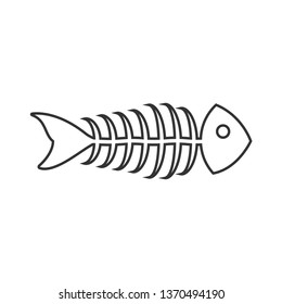 Fish Bone Icon. Fossil Illustration. Applied as Trendy Symbol for Design Elements, Websites, Presentation and Application - Vector.