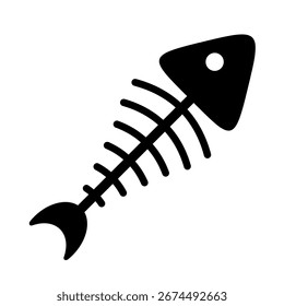 Icono de hueso de pescado aislado sobre fondo blanco. Ilustración vectorial
