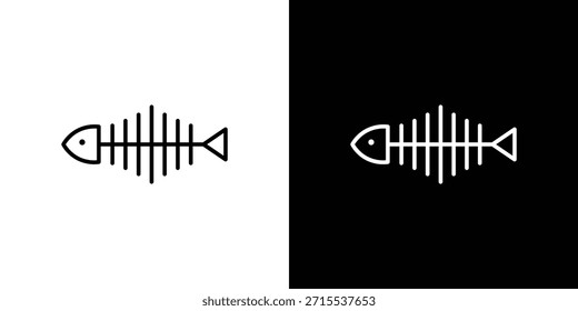 Icono de hueso de pescado en diseño de línea. Iconos de trazo editables.
