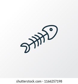 Fish bone icon line symbol. Premium quality isolated fish skeleton element in trendy style.