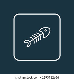 Fish bone icon line symbol. Premium quality isolated fish skeleton element in trendy style.