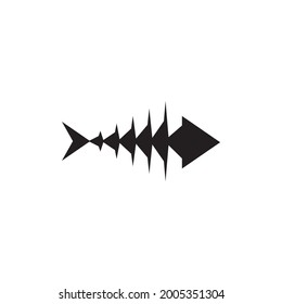 Fish bone icon logo design vector template