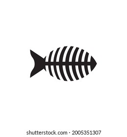 Fish bone icon logo design vector template