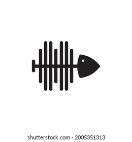 Fish bone icon logo design vector template