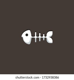 Icono de hueso de pescado o logotipo símbolo de signo aislado ilustración vectorial 