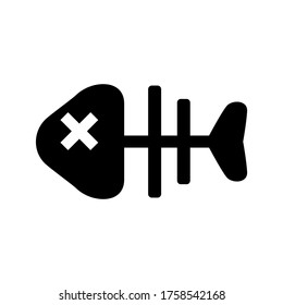 fish bone icon or logo isolated sign symbol vector illustration - high quality black style vector icons
 