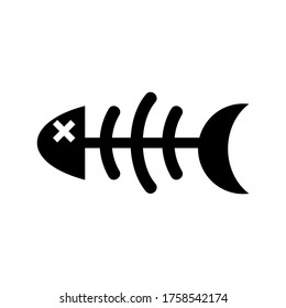 fish bone icon or logo isolated sign symbol vector illustration - high quality black style vector icons
 