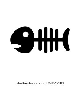 fish bone icon or logo isolated sign symbol vector illustration - high quality black style vector icons
 