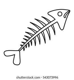 Fish bone icon. Outline illustration of fish bone vector icon for web