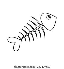 Fish bone icon. outline illustration of Fish bone vector icon for web isolated on white background