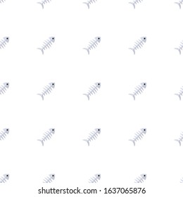 fish bone icon pattern seamless isolated on white background. Editable flat fish bone icon. fish bone icon pattern for web and mobile.