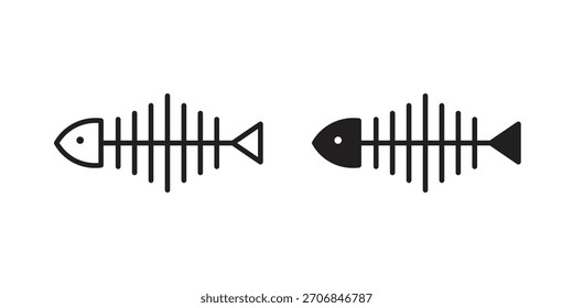 Fish bone icon symbol for logo, web, app designs.