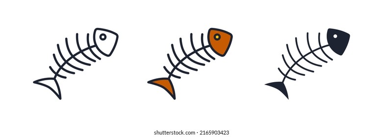 fish bone icon symbol template for graphic and web design collection logo vector illustration