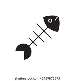 Fish bone icon, template for graphic and web design. vector illustration