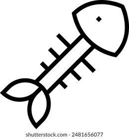 fish bone icon. Thin linear style design isolated on white background
