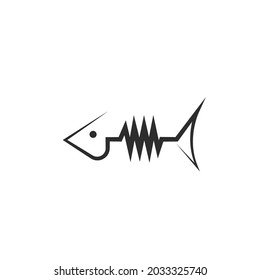 fish bone icon vector illustration design template web