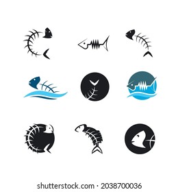 fish bone icon vector illustration design template web