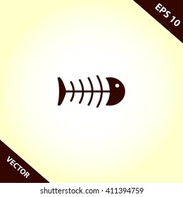fish bone icon. fish bone vector illustration
