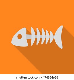 Fish bone icon of vector illustration for web and mobile