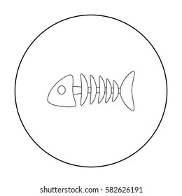 Fish bone icon of vector illustration for web and mobile
