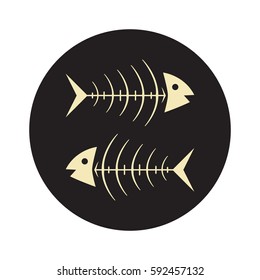 Fish bone icon. Vector illustration.