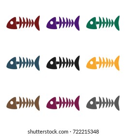 Fish bone icon of vector illustration for web and mobile