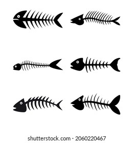 Fish bone icon vector set. Fish Skeletons sign collection. Fish symbol or logo.