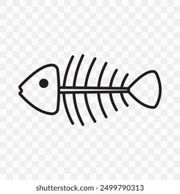 Fish bone icon, vector, silhouette design. Fish skeleton sign, vector, icon. Vector illustration.