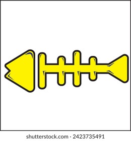 fish bone illustration vector design in yellow and blue colors. Suitable for logos, icons, posters, advertisements, banners, companies, t-shirt designs, stickers, websites.