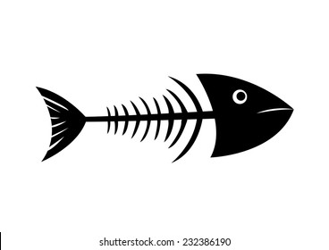 Fish Bone Illustration vector and jpg