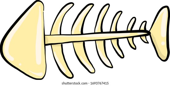 Hueso de peces, ilustración, vector sobre fondo blanco