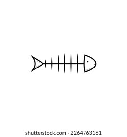 Fish bone ison isolated vector graphics