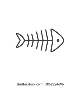 Fish bone line icon.