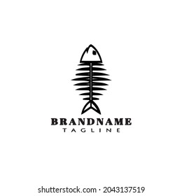 fish bone logo cartoon design template icon modern isolated vector illustration