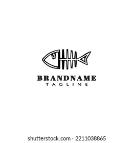 fish bone logo cartoon icon design template modern isolated vector illustration