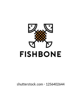 Fish Bone Logo Vector