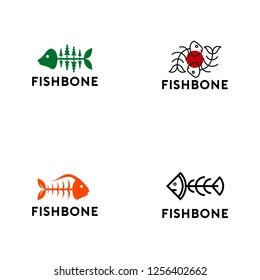 Fish Bone Logo Vector