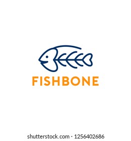 Fish Bone Logo Vector