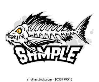 Fish Bone Mascot For Logo And T-shirt Illustration