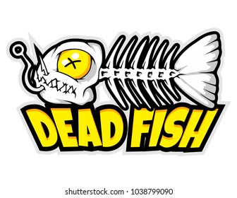 Fish Bone Mascot For Logo And T-shirt Illustration