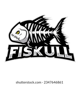 fish bone mascot for logo and t-shirt